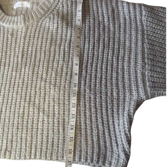 OAK + FORT light grey boxy chunky oversized cropped sweater womens size large - Picture 11 of 14
